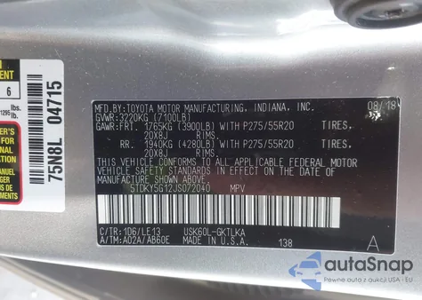 2018 Toyota Sequoia Limited from USA, damaged, VIN 5TDKY5G12JS072040